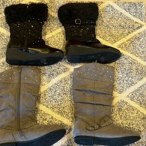 Piper Black and Gray Kids Boots